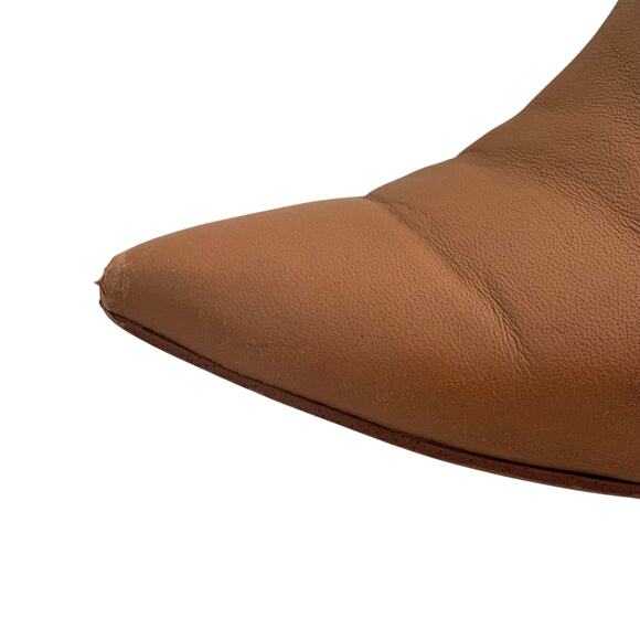 Marc Fisher Fanna Leather Block Heel Pointed Toe Mules 6.5 - Picture 6 of 11